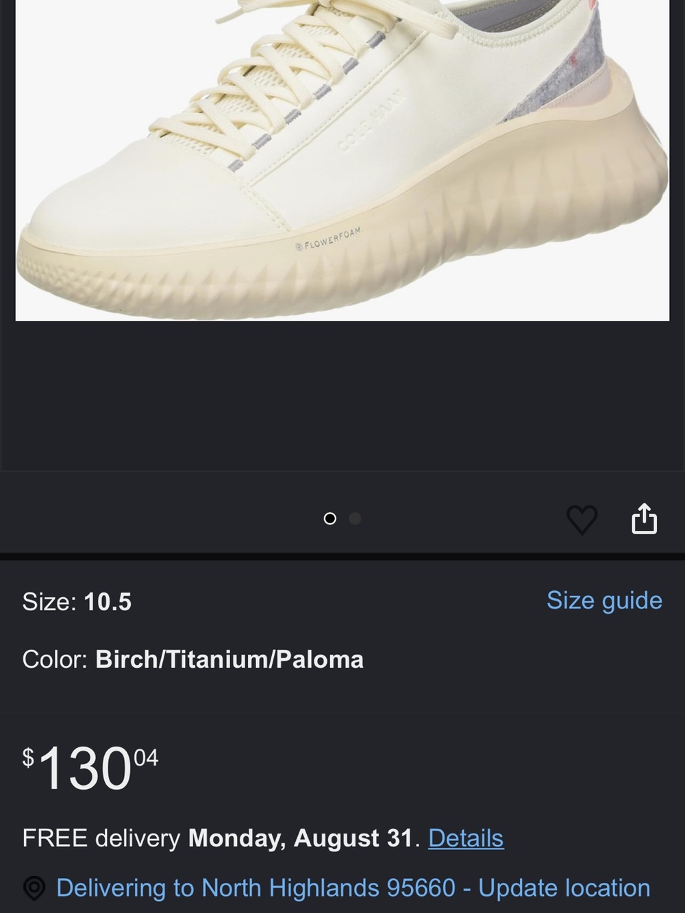 Cole Haan  Birch/Titanium/Paloma Low-Top Sneaker